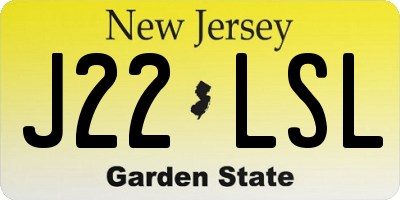 NJ license plate J22LSL