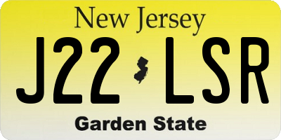 NJ license plate J22LSR