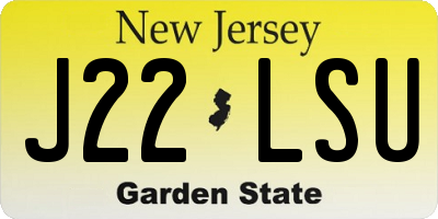 NJ license plate J22LSU