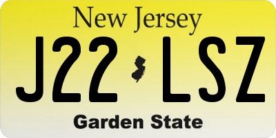 NJ license plate J22LSZ