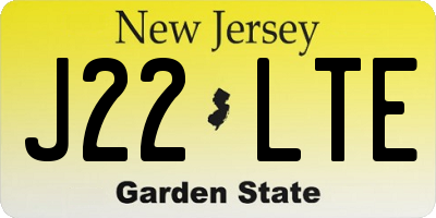 NJ license plate J22LTE