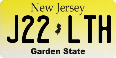 NJ license plate J22LTH