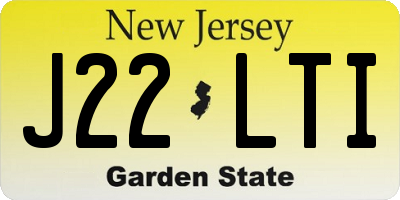 NJ license plate J22LTI