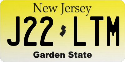 NJ license plate J22LTM