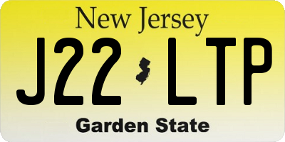NJ license plate J22LTP