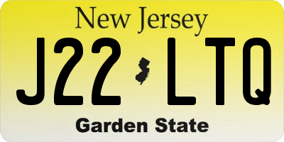 NJ license plate J22LTQ