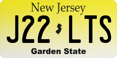 NJ license plate J22LTS