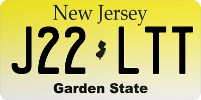 NJ license plate J22LTT