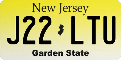 NJ license plate J22LTU