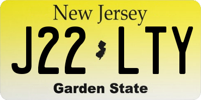 NJ license plate J22LTY