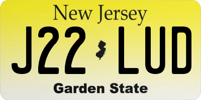 NJ license plate J22LUD