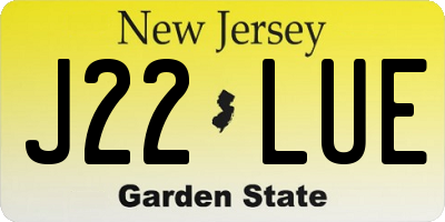 NJ license plate J22LUE