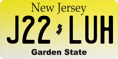 NJ license plate J22LUH