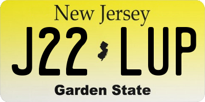 NJ license plate J22LUP
