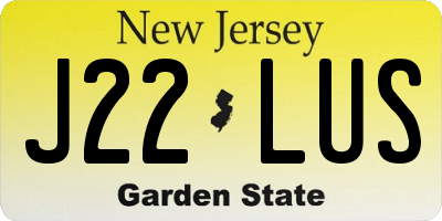 NJ license plate J22LUS