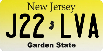 NJ license plate J22LVA