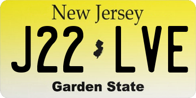 NJ license plate J22LVE