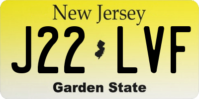 NJ license plate J22LVF