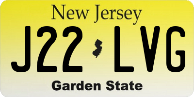 NJ license plate J22LVG