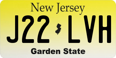 NJ license plate J22LVH