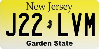 NJ license plate J22LVM