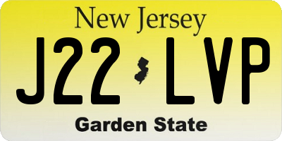NJ license plate J22LVP