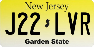 NJ license plate J22LVR