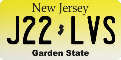NJ license plate J22LVS
