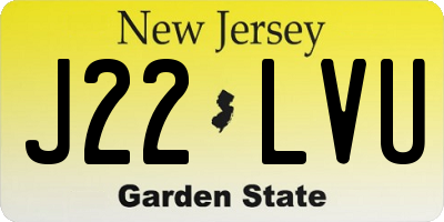 NJ license plate J22LVU