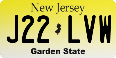 NJ license plate J22LVW