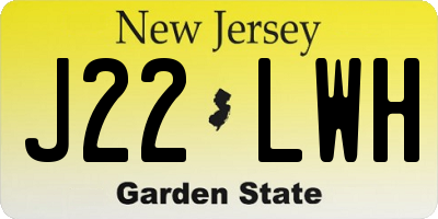 NJ license plate J22LWH