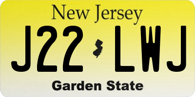 NJ license plate J22LWJ