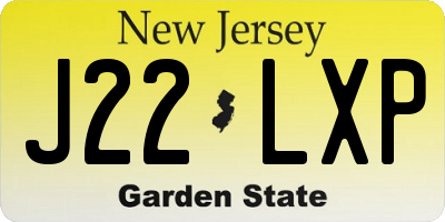 NJ license plate J22LXP