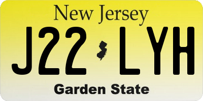 NJ license plate J22LYH