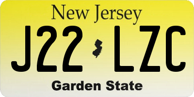 NJ license plate J22LZC