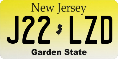 NJ license plate J22LZD