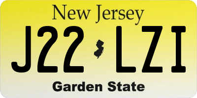 NJ license plate J22LZI