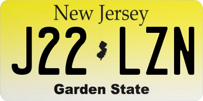 NJ license plate J22LZN