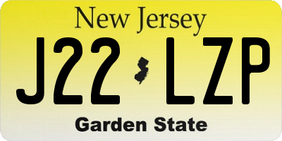 NJ license plate J22LZP