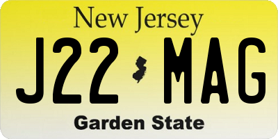 NJ license plate J22MAG