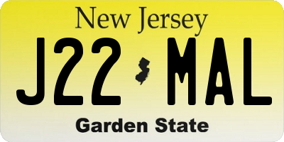 NJ license plate J22MAL