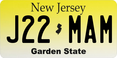 NJ license plate J22MAM
