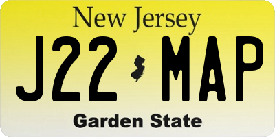NJ license plate J22MAP