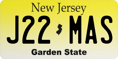NJ license plate J22MAS