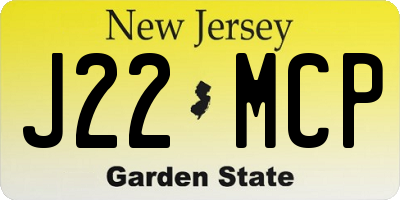NJ license plate J22MCP