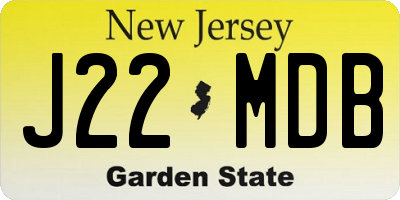 NJ license plate J22MDB