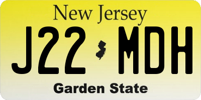 NJ license plate J22MDH