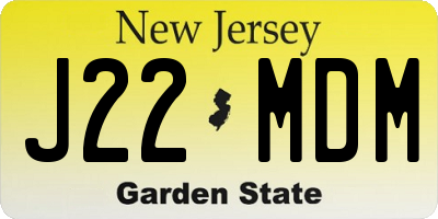 NJ license plate J22MDM