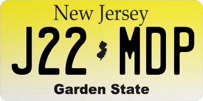 NJ license plate J22MDP