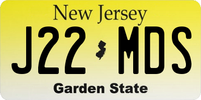 NJ license plate J22MDS